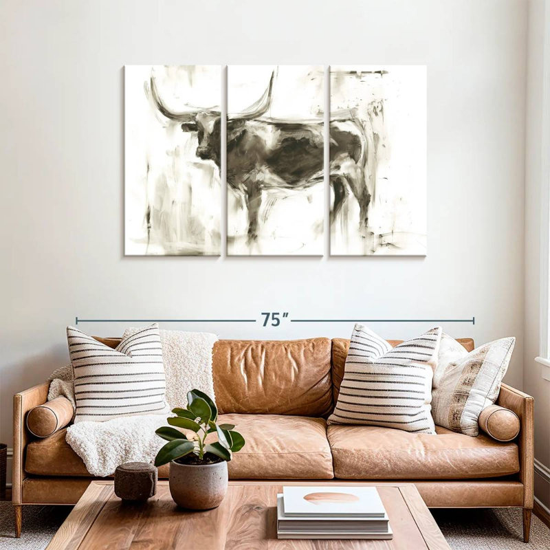 Brampt Longhorn Study I, 36" H x 57" W
