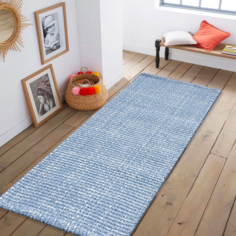 TAPIS DE GAUFRE, L 60 po x l 24 po , Bleu / blanc