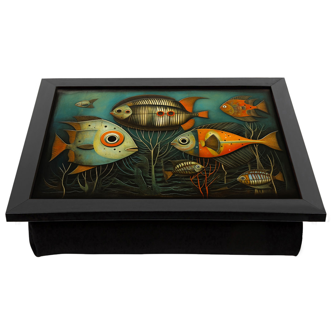Fish Art Deco  Lap Tray with Cushion