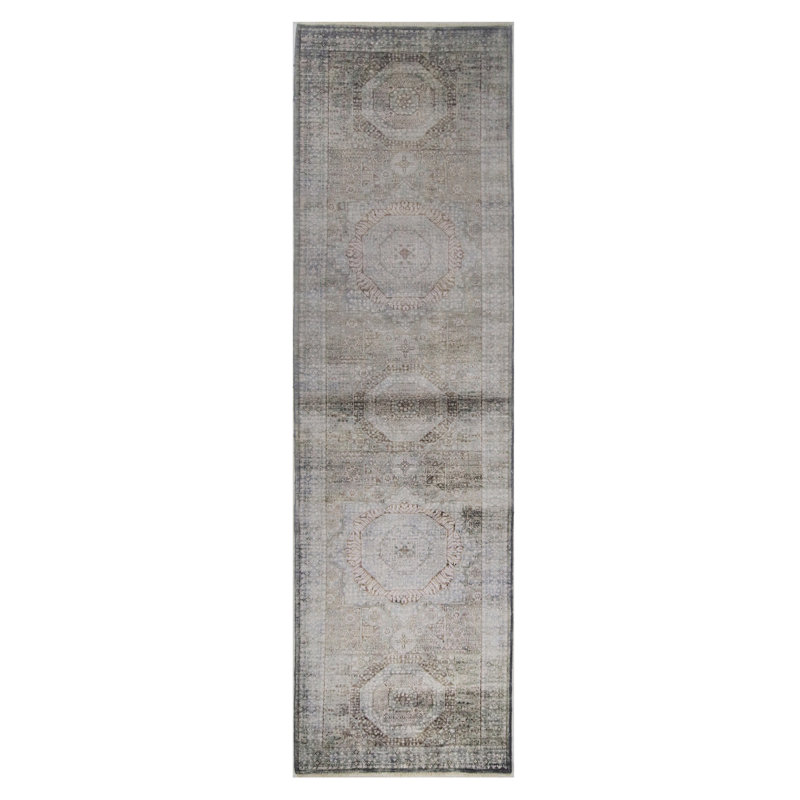 Hand Knotted Wool Area Rug in Gray