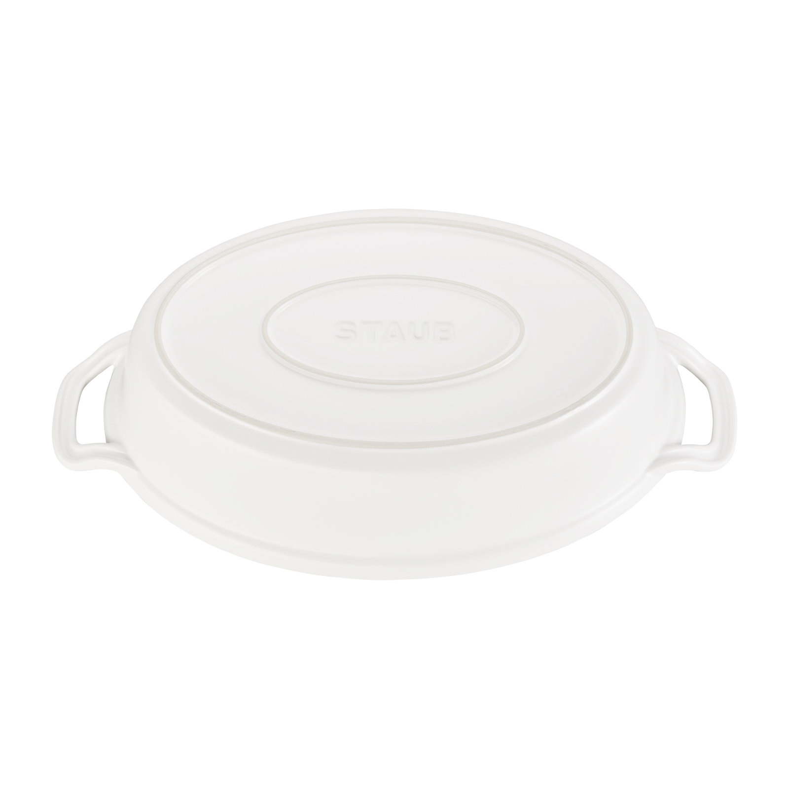 Staub Ceramic 14-inch Oval Covered Baking Dish, Matte White