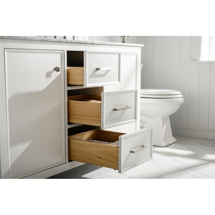 Jillian 54 Double Bathroom Vanity Set Sand & Stable Base Finish: White Wash