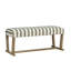 Ensemble de salle à manger rembourré moderne à rayures avec 2 chaises et un banc de 41 po - Bois massif, sièges rembourrés confortables pour la cuisine (ensemble de 3)-1812765962-1812765964
