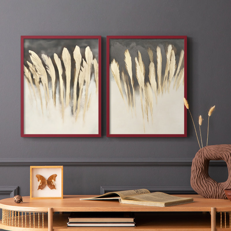 ABSTRACT Series DCCCLXXXII-Premium Framed Print -Ready to Hang - No Nails Required - No Nails Required, Red, 21" H x 34" W