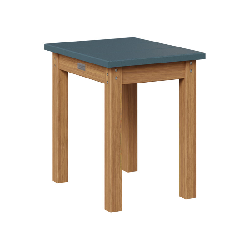 Berlin Gardens Economy End Table, Slate, Natural Teak