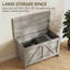 Contenant de rangement en grain de bois gris de 30 po avec capacité abondante - pour chambre à coucher, vestibule, commode de salon par grain, pièce à charnière et surélevée, entrée