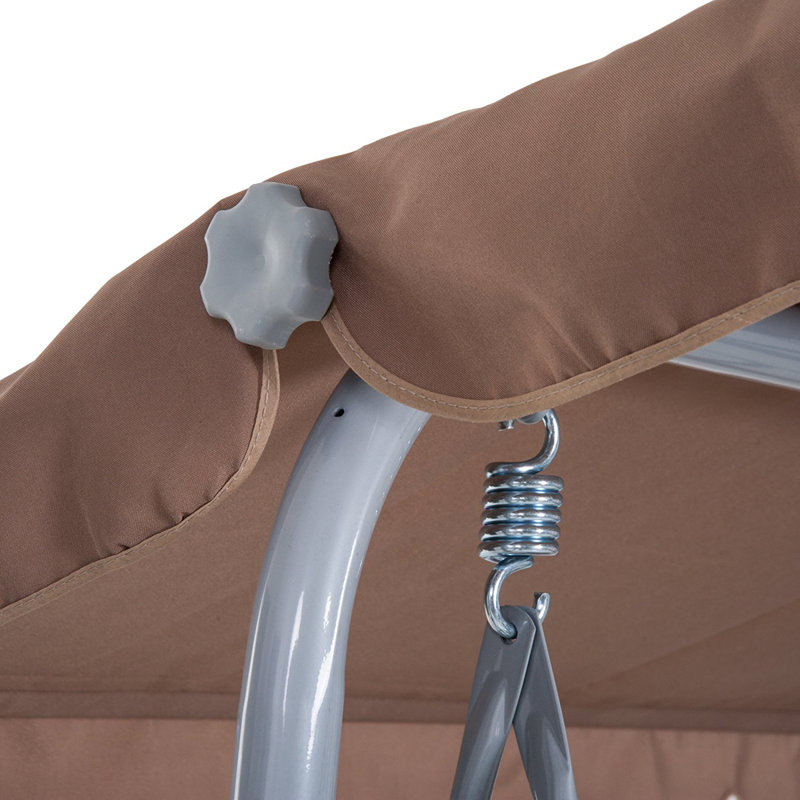 3 Person Porch Swing with Canopy, Brown