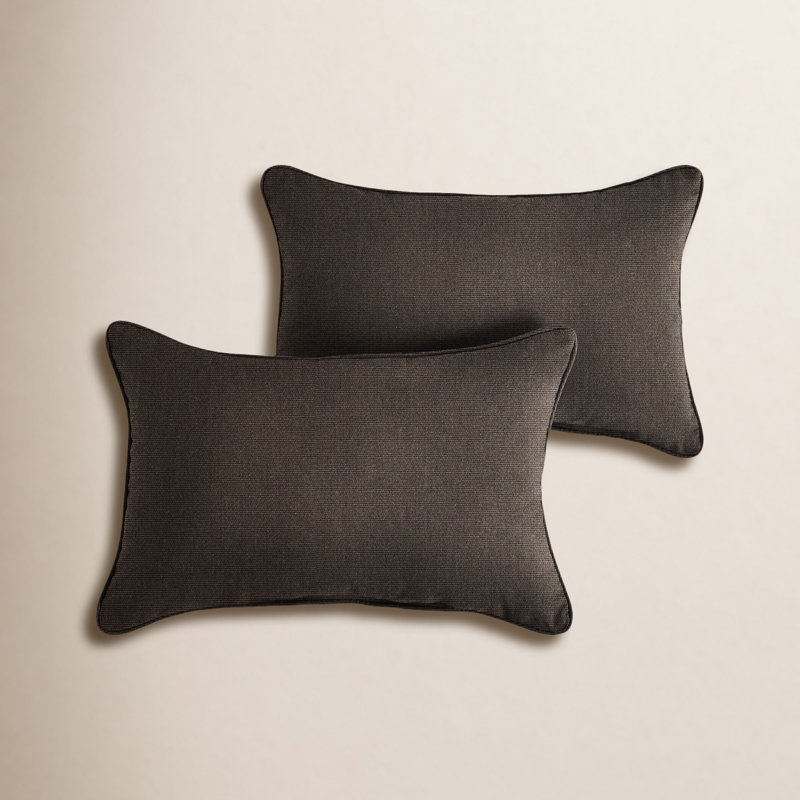 New Sunbrella 2023 New Sunbrella 2023 Sunbrella® Lumbar Rectangular Indoor/Outdoor Pillow Cover & Insert, Canvas Java