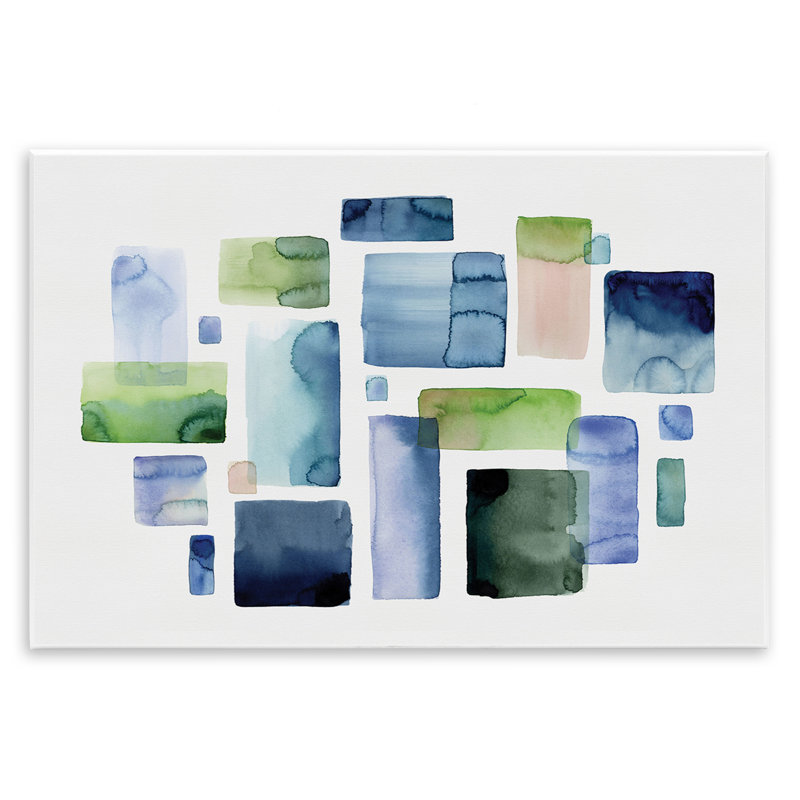 «Asymmetric Watercolor Shapes», art mural par Stephanie Ryan, H 10 po x l 15 po