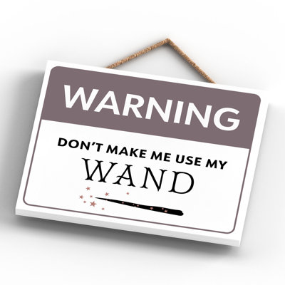 Witch Warning Dont Make Wooden Plaque