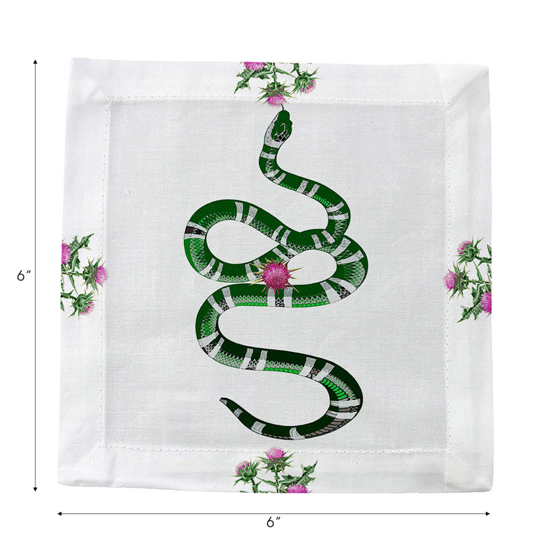 Cotton Blend Square Napkins, Pink White