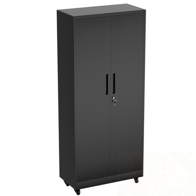 Armoire de rangement en métal avec 4 tablettes réglables