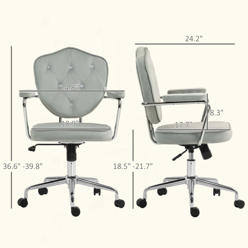 Chaise de bureau capitonnée de luxe avec hauteur réglable, pour les bureaux à domicile, chaise à assise moelleuse