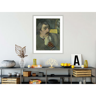 Portrait de l'artiste avec l'idole par Paul Gauguin - Estampe numérique encadrée