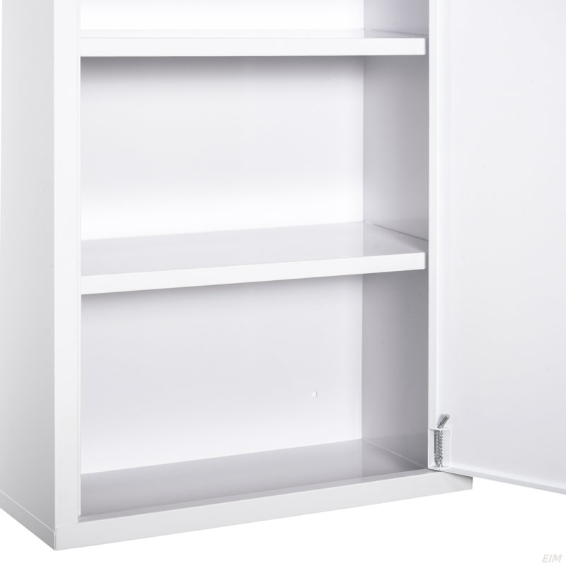 Armoire à pharmacie murale en acier à 3 niveaux pour la salle de bain, verrouillable avec 2 clés (armoire)