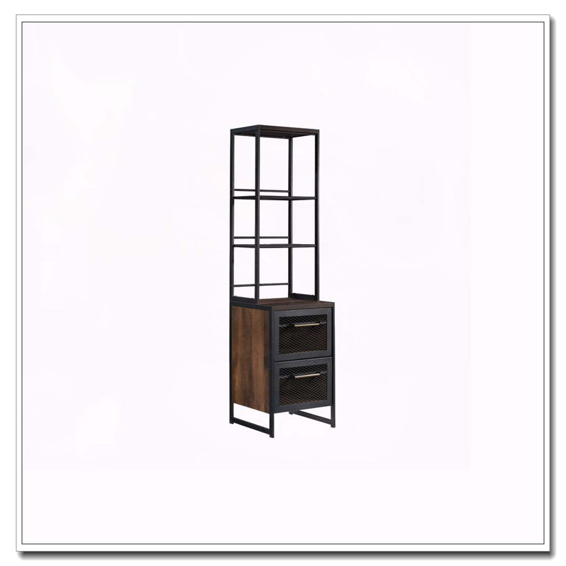 Narrow Bookcase, Brown Finish