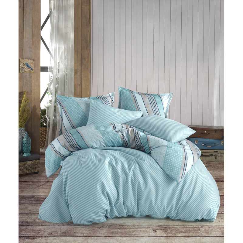  Ensemble de housse de couette double face standard en coton 3 pièces, Housse de couette pour très grand lit et 2 très
