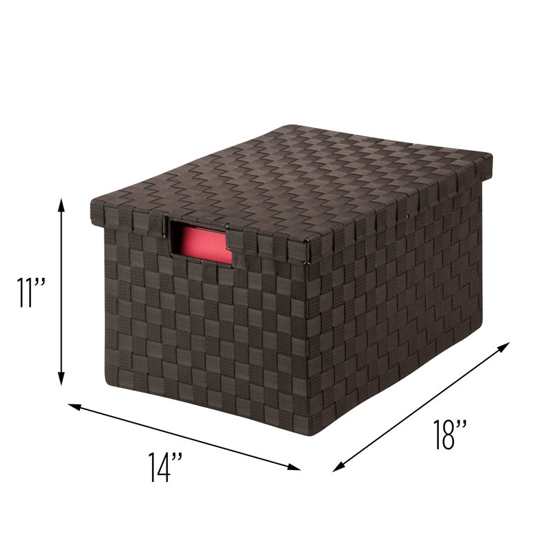 Anastasija Large Woven File Box, Espresso