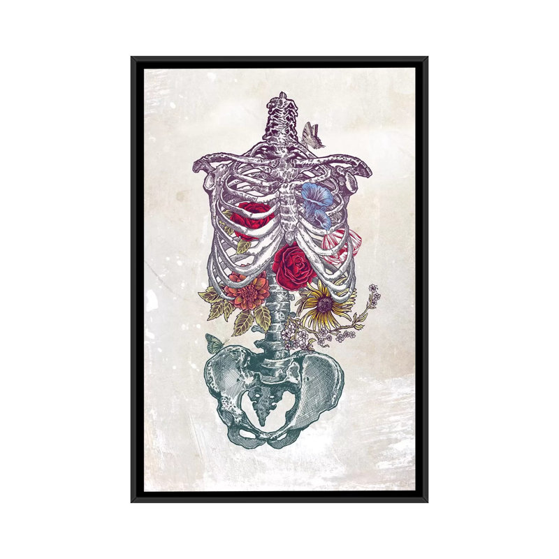 «Flowers from intérieur», impression sur toile, H 26 po x l 18 po x P 1,5 po, Toile avec cadre noir, Pas de tapis