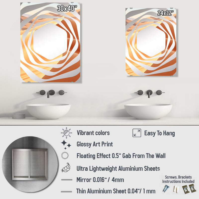 Criss - Miroir mural désertique MIR140861, 32 po x 24 po