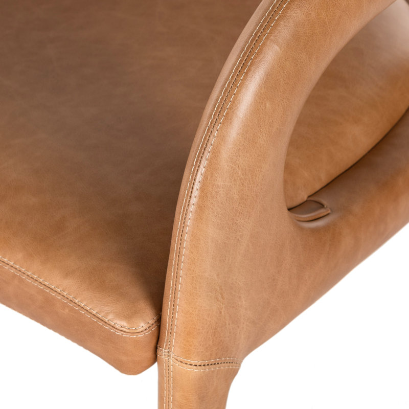 Rocio Chair, Brown Genuine Leather