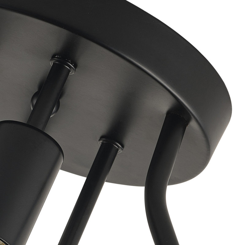 3-Lamp matte black dimmable circular ceiling light