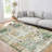 Runner Rug Kitchen Hallway Entryway – Vintage Floral Oriental Design Non-Slip Stain Resistant Low Pile Floor Covering (Blue)-1540537054