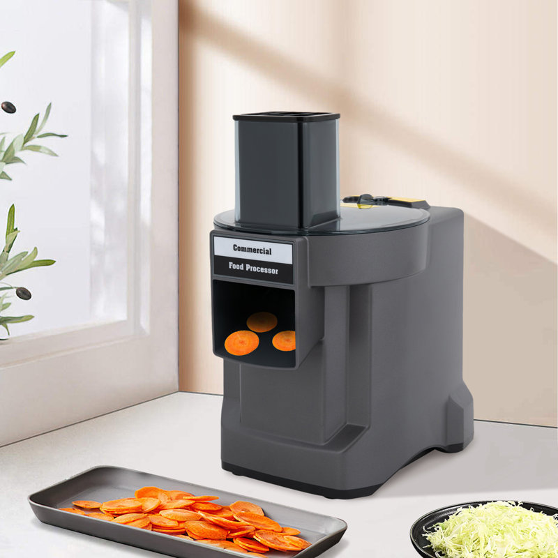 Commercial Vegetable Processor Electric Vegetable Slicer Shredder Dicer Food Processor with 3 Blades, Grid Clean Tool