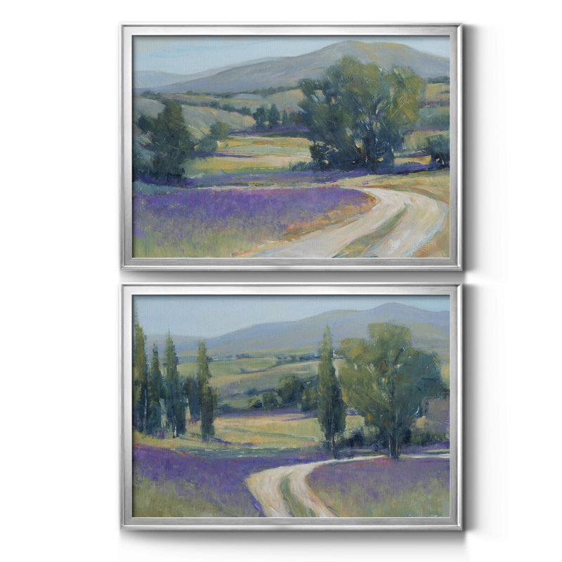 Lavender Meadow I - ensemble de 2 reproductions de cadres photo, H 42,5 po x l 61 po x P 1 po, Argent