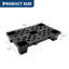 Nestable & Stackable HDPE Plastic Pallets - 6 Pack, 19.7" x 11.8" x 3.9" Interlinked Ventilated Heavy Duty Floor Tiles for Garage, Warehouse, Basement Storage - Black, 6-Piece Set in Black-2112648524