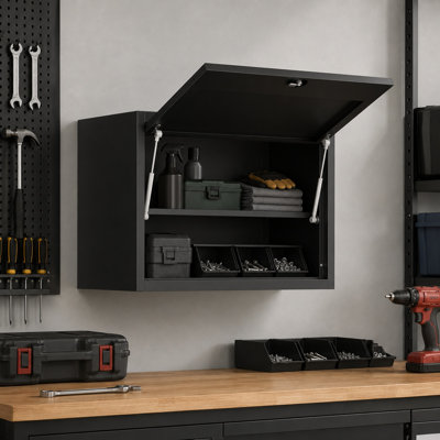Steel Wall Mounted Garage Tool Storage Cabinet