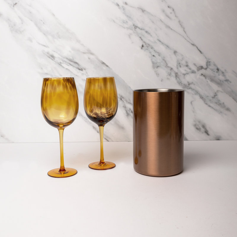 Barcraft Wine Glasses and Wine Cooler Set