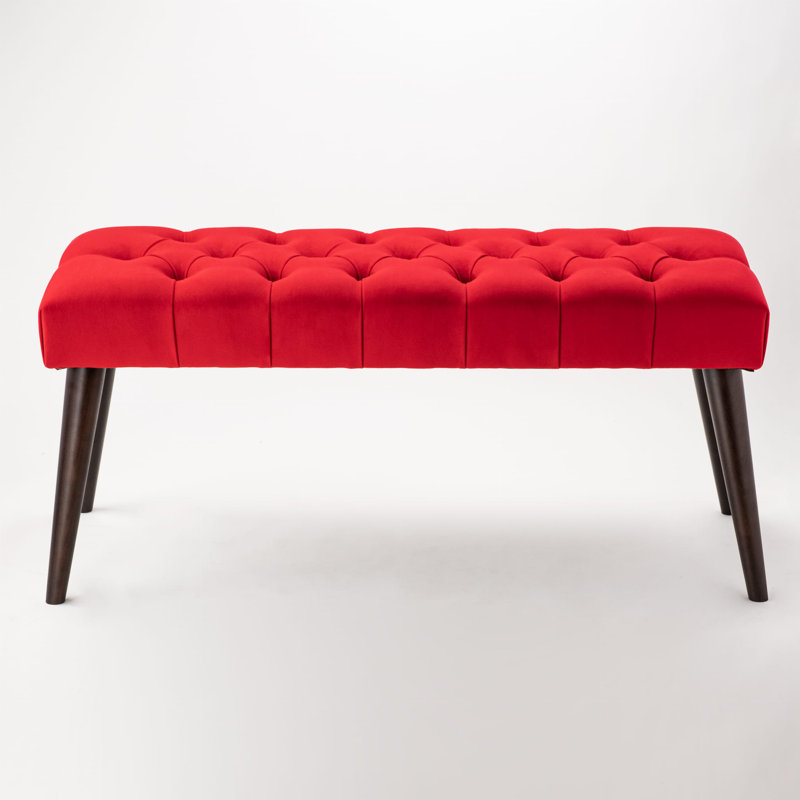 Velvet Upholstered Bench, 45cm H x 100cm W x 30cm D
