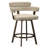 Contemporary Faux Leather & Metal 26" Counter Stool with Swivel, Set of 2 - Vintage Ivory & Aged Gold-1567820650