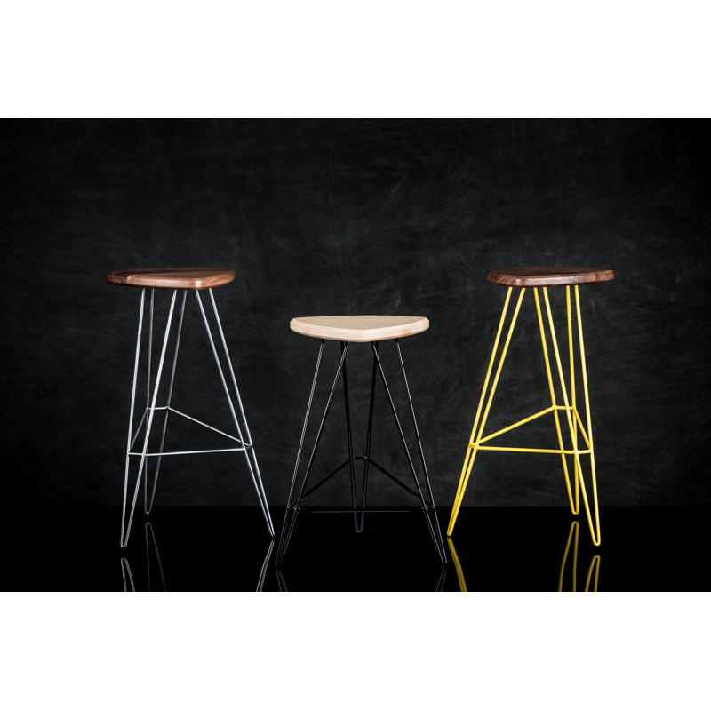 Tabouret en bois massif Madison, Jaune, Érable, Tabouret de comptoir (assise de 26 po de hauteur)