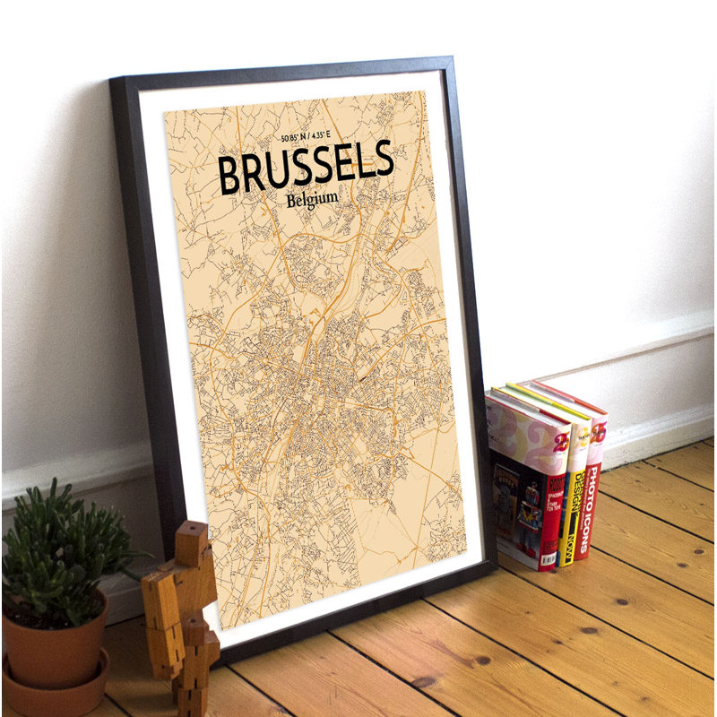 Brussels City Map - No Frame Print, 43.2cm H x 27.9cm W x 0.13cm D