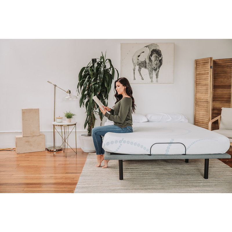 Omne Sleep 8" Memory Foam Mattress Twin XL In White/Light Blue, Twin