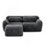 Canapé en forme de L sans os, tissu moelleux et moelleux, avec chaise en éponge haute densité 32D, aucun assemblage requis, conception ergonomique inférieure antidérapante, avec coussins décoratifs, convient aux chambres à coucher, gris foncé-1391807350