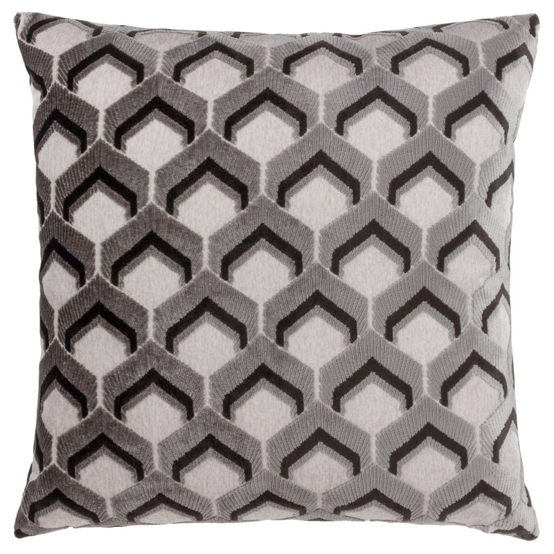 Ledbury Geometric Square Throw Cushion Covers, Grey/Black
