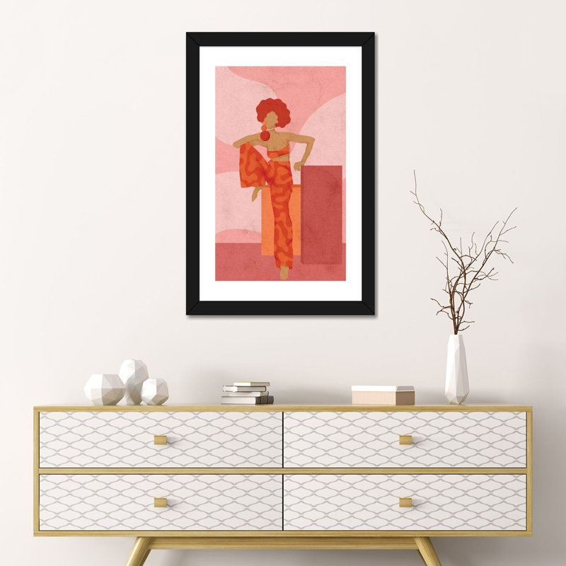 Lorena par Reyna Noriega - reproduction imprimée, H 24 po x l 16 po x P 1 po, Papier encadré noir, Blanc