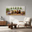 Art mural sur toile, herbes séchées et bouteilles d'ambre-1748346354