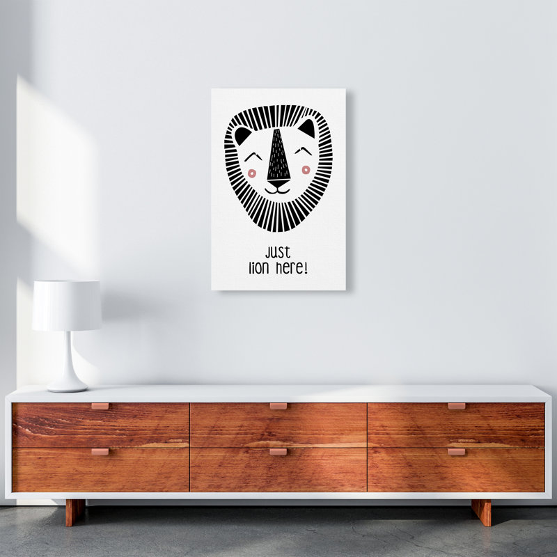 Lion by Miniofmine - Print, 59.4cm H x 42cm W x 4cm D, Wrapped Canvas