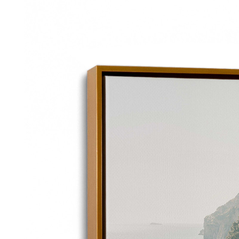 Impression sur toile tendue Seaside Sanctuary, H 8,75 po x l 12,75 po x P 1,75 po, Cadre flottant or poli