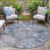 Machine Washable Indoor/Outdoor Xhevrie Blue Rug