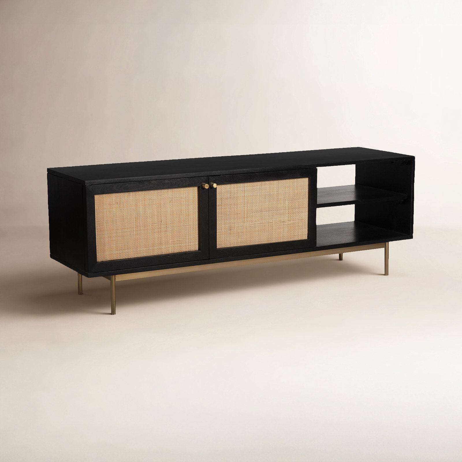 Solid Wood 58" TV Stand, Black