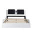 Grand lit plateforme en similicuir avec fonction DEL, Bluetooth et massage