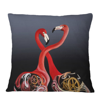 Coussin Flamingo Birds Kissing - imprimé traditionnel