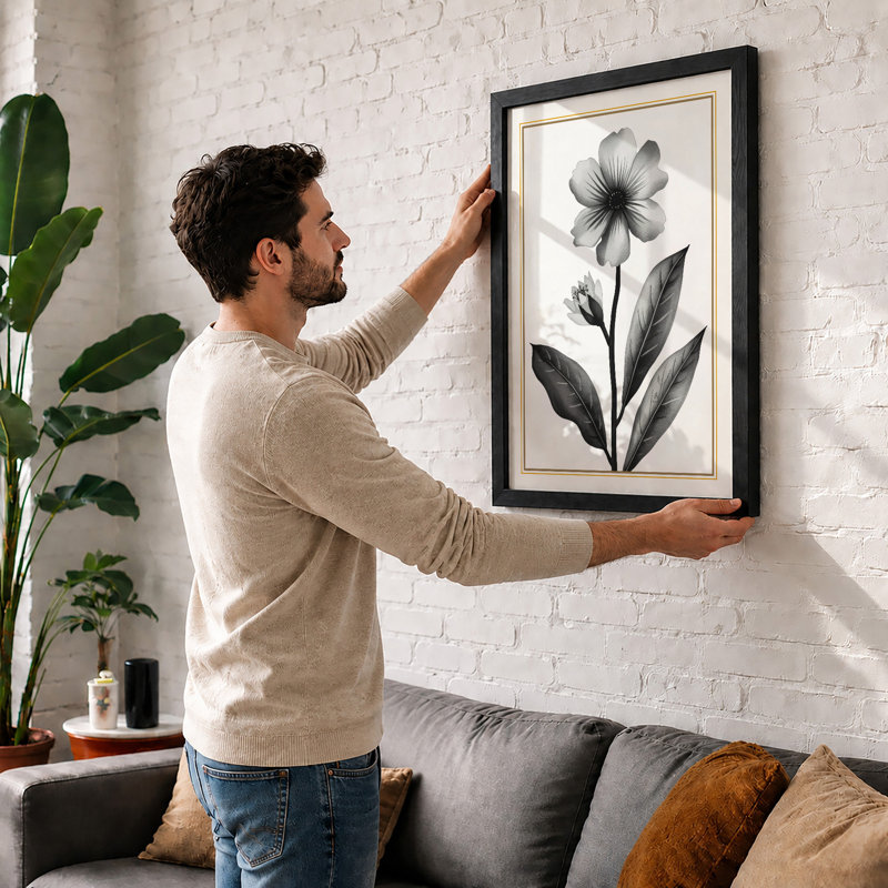 Study Botanical - Framed Print, A3 - 42.0 x 29.7 cm, White
