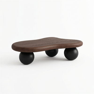 40-inch Cloud-shaped Coffee Table With Three Spherical Legs,  For The Living Room