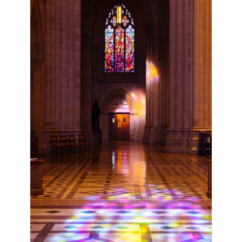 Stained Glass Colors Print by Steven Heap, Black Framed Canvas, 33" H x 25" W